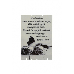 Tábla fa kegyeleti egyedi idézettel szürke