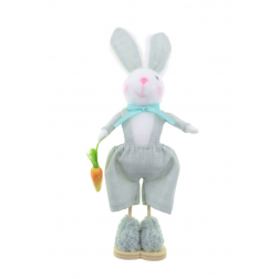 DEKOR FIGURA NYÚL FIÚ 24CM TEXTIL KÉK