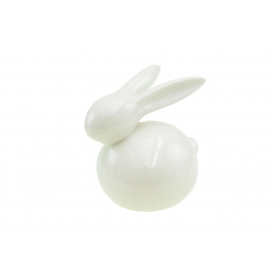 Figura nyuszi kerámia 16*9.5*15.5cm fehér