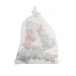 Figura nyuszi műanyag 6*10,5cm s/4 fehér