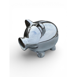 Persely malac kerámia 15,5*9,5*12,5cm ezüst