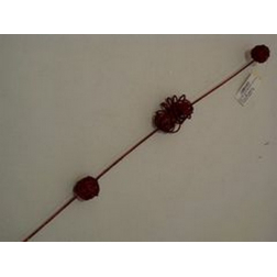 Pick rattan gömb/csavart 70cm glitteres piros