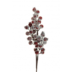 Pick bogyós ág 35cm havas piros