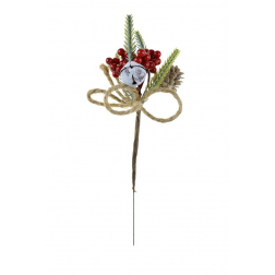 Pick fenyőág 24CM tobozzal fehér bogyós