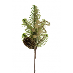 Pick fenyőág tobozzal 31cm barna