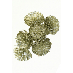 Pick fenyőtoboz mini 14cm s/6 glitteres arany