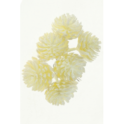 Pick fenyőtoboz mini 14cm s/6 glitteres fehér