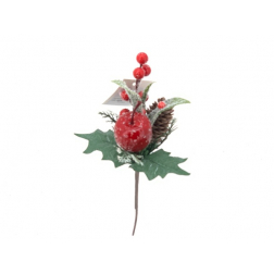 Pick ág karácsonyi 23CM almával piros/zöld