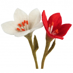 Pick liliom filc 34cm 2féle fehér/piros