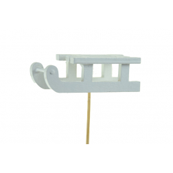 Pick szánkó fa 15cm fehér