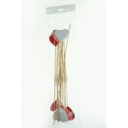Pick szív fa 28cm s/12 színes