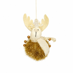 Figura rénszarvas filc 10cm sállal arany