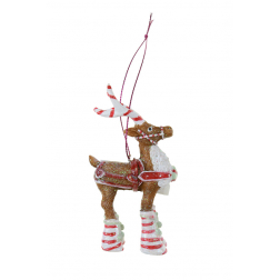 Figura rénszarvas poly 5,5*3,5*10cm akasztós színes