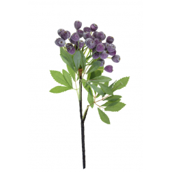 Selyemvirág bogyós ág 39cm lila