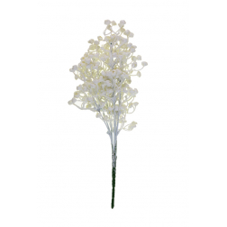 Selyemvirág csokor bogyós 28cm 7ág fehér