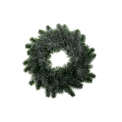 Selyemvirág fenyő koszorú D32 havas zöld