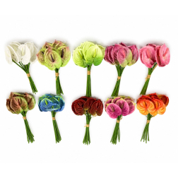 Selyemvirág flamingóvirág csokor 36cm fehér