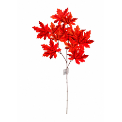 Selyemvirág leveles ág 79cm narancs