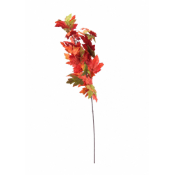 Selyemvirág leveles ág őszi 80cm zöld/narancs
