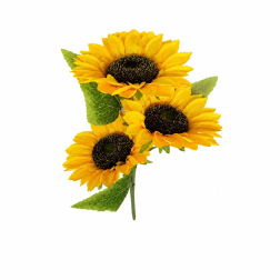Selyemvirág napraforgó 3fej 41cm sárga
