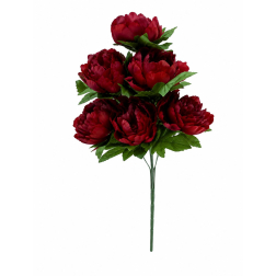 Selyemvirág peónia csokor 48cm piros