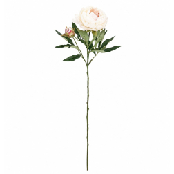 Selyemvirág peónia szál 26cm fehér