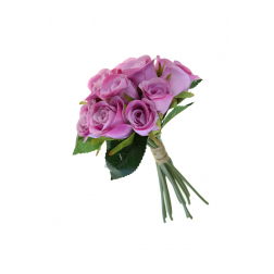 Selyemvirág rózsa csokor 25cm pink