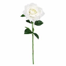 Selyemvirág rózsaszál 65cm fehér