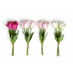Selyemvirág tulipán csokor 45cm rózsaszín