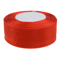 Szalag organza 3,8cm*50y piros