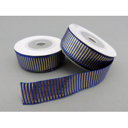 Szalag textil ripsz 1,5 cm*9 m arany/kék