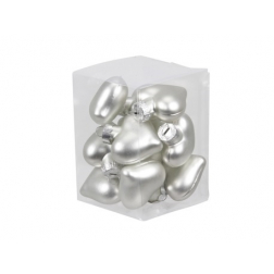 Szív üveg 40mm s/12 matt ezüst