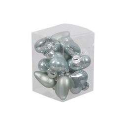 Szív üveg 40mm s/12 mix szürke