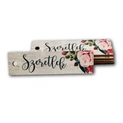 Tábla fa Biléta Szeretlek- téglalap 2*7,5cm LV
