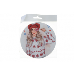 Tábla fa LOLLIPOPPOS CSAJ 13*13cm fehér LV