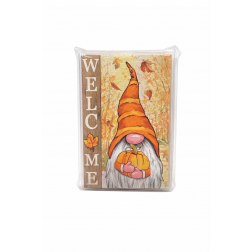 Tábla fa manós 6*8cm Welcome narancs