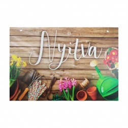 Tábla fa Nyitva-Zárva 29,5*20cm kertészes barna