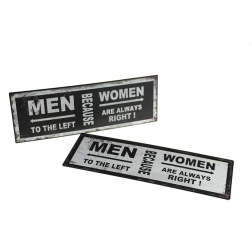 Tábla fém Men/women feliratos 35*15cm akasztós DK