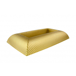 Tál plasztik szögletes mintás 30/20*17/8*H6cm arany