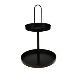 Tálca fém 2szintes D30*H45CM fekete