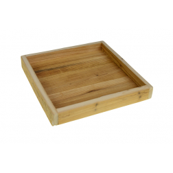 Tálca fa szögletes 20*20*3.5cm barna