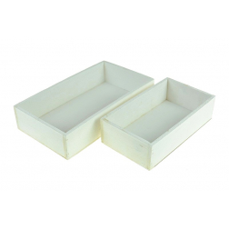 Tálca fa szögletes 25/20cm S/2 fehér
