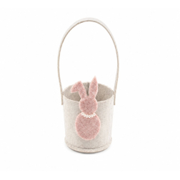 Táska nyuszis filc 11*34cm fehér/rózsaszín