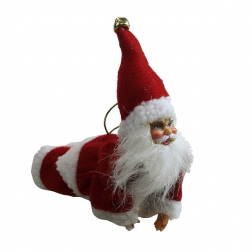 Figura télapó textil/plasztik repülő 18cm piros