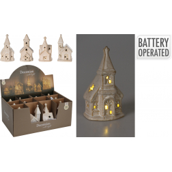 Templom poly LED-es 11cm 4féle fehér
