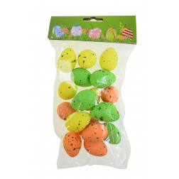Tojás hungarocell 2.5*3.5cm s/18 sárga/zöld/narancs