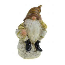 Figura törpe poly 6,9*6,4*11,6cm kövön zöld
