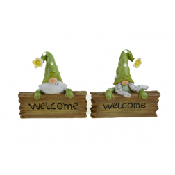 Figura törpe poly welcome 8*2*7cm 8*2*7cm 2féle zöld