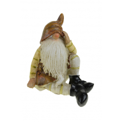 Figura törpe poly ülő 8,4*6,5*8cm barna