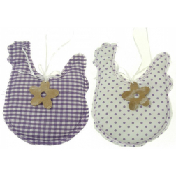 Tyúk textil akasztós 15*20cm pöttyös/kockás lila